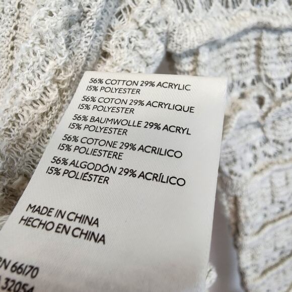 Free People Wild Roses Cardigan Size M Gray Ruffle Long Sleeve Cottage Festival - Picture 11 of 11